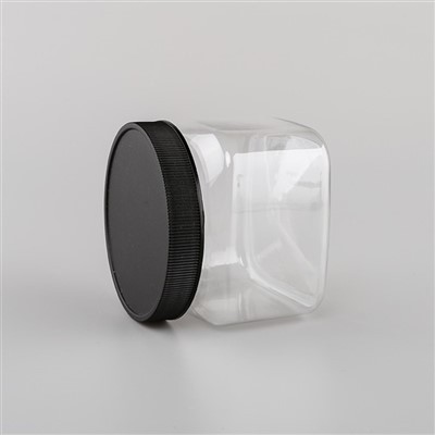 Caurspīdīgas plastmasas kvadrātveida burkas