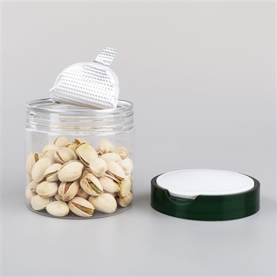 Caurspīdīgas plastmasas burkas ar noņemamu vāku